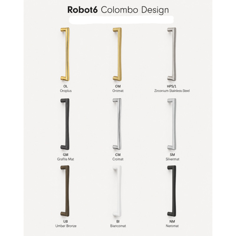 Robot6 Colombo Design Türstoßgriff aus Messing ohne Rosetten