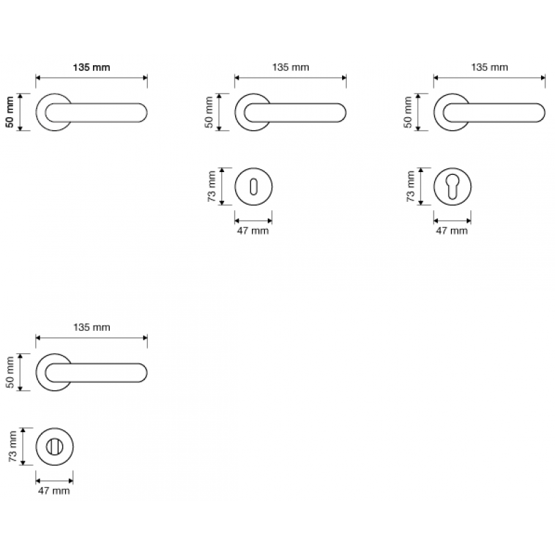 Rococò Patinè Türgriff auf Rosette Linea Calì Vintage