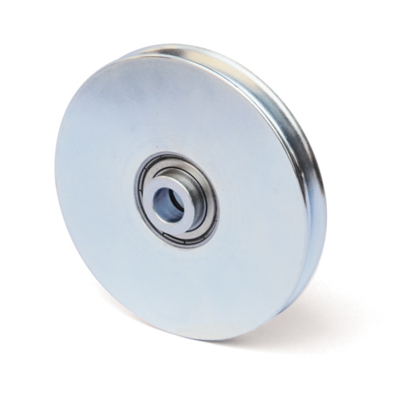 Laufrad für Schwingtor aus Stahl Rundrille mit Buchsen D. 12