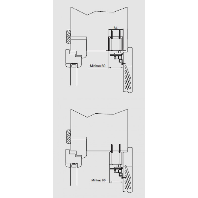 S TEL Doppeltür 115-150cm 230VAC Chiaroscuro am Arm Fensterläden Schwingen