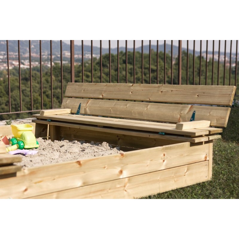 Sandkasten für Kinder aus Kiefernholz 112x112 cm