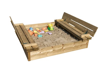 Sandkasten für Kinder aus Kiefernholz 112x112 cm