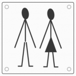 PBA 2032 Einsteigloch Paar WC in Edelstahl AISI 316L