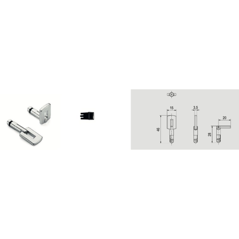 Schloss für Holzschiebetüren mit Mitnehmer Reguitti S01SR50T