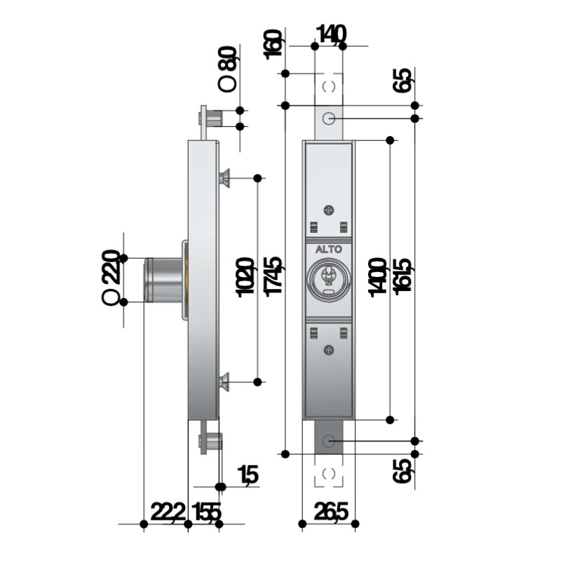 Prefer Lock 6620 für ausziehbares Tor mit Sicherheitszylinder