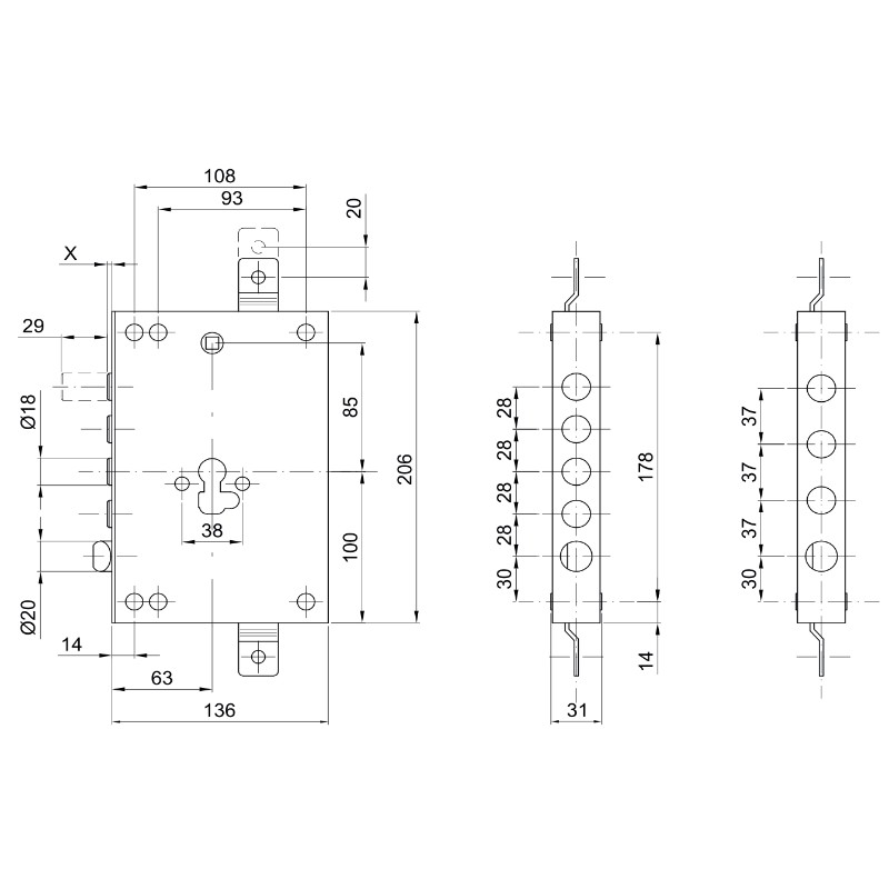 Schloss Cipierre SL128/60 Softlock Entry 60 für gepanzerte Türen