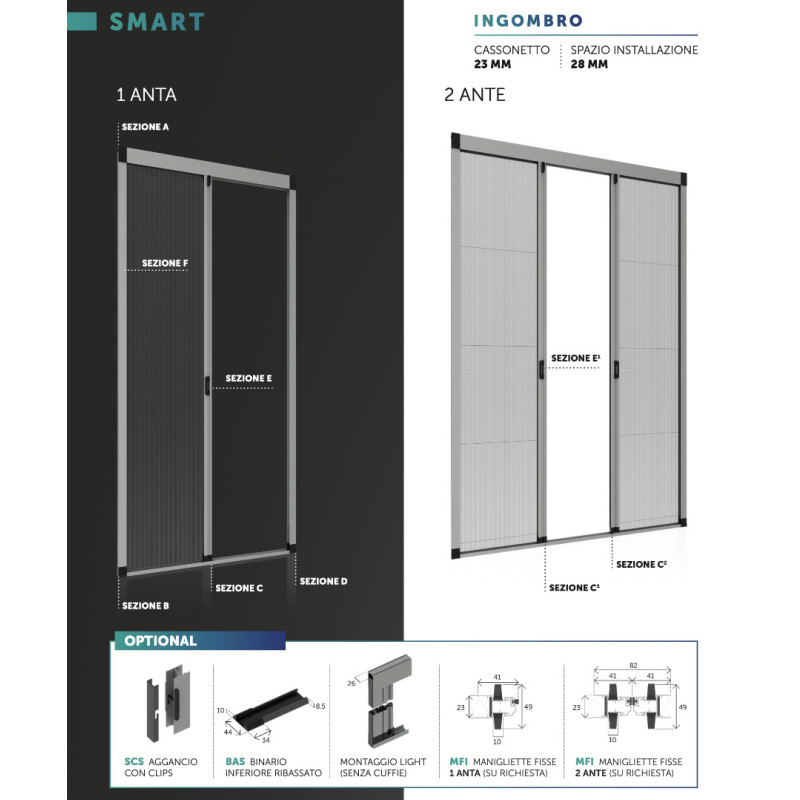 Smart Primed Seitlich verschiebbares Plissiertes Aluminium-Moskitonetz