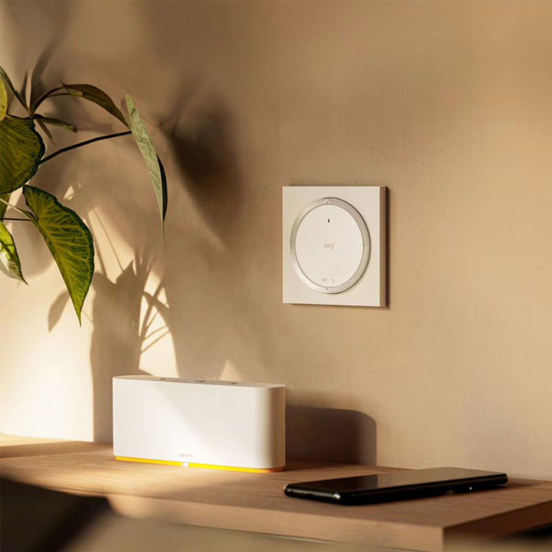 Somfy Amy io Wand-Funksteuerung mit eckigem oder rundem Rahmen