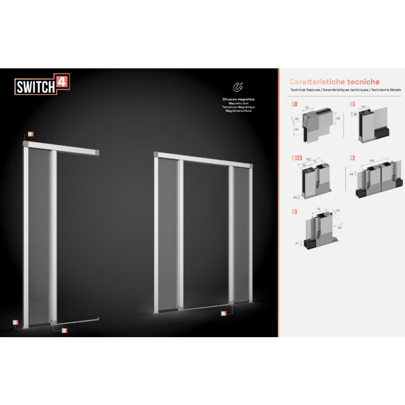 Switch4 PRIMED Seitlicher Roll-Insektenschutz für Türen