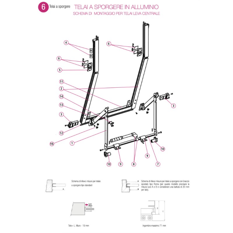 Überstehender Aluminiumrahmen für Rollladen