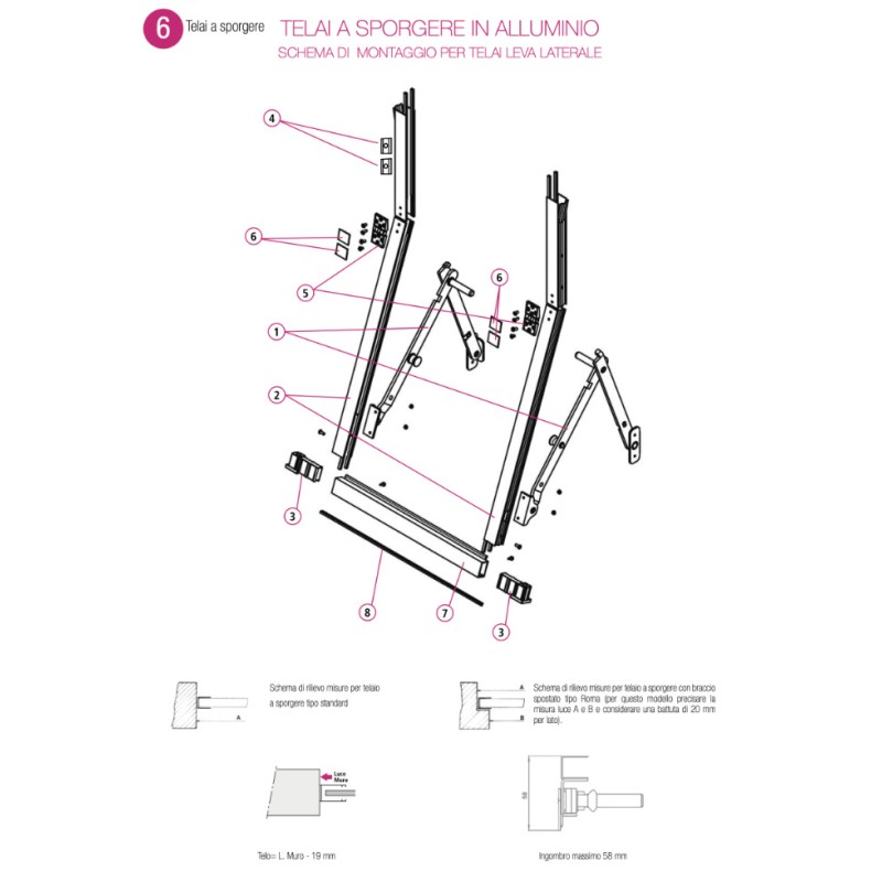 Überstehender Aluminiumrahmen für Rollladen