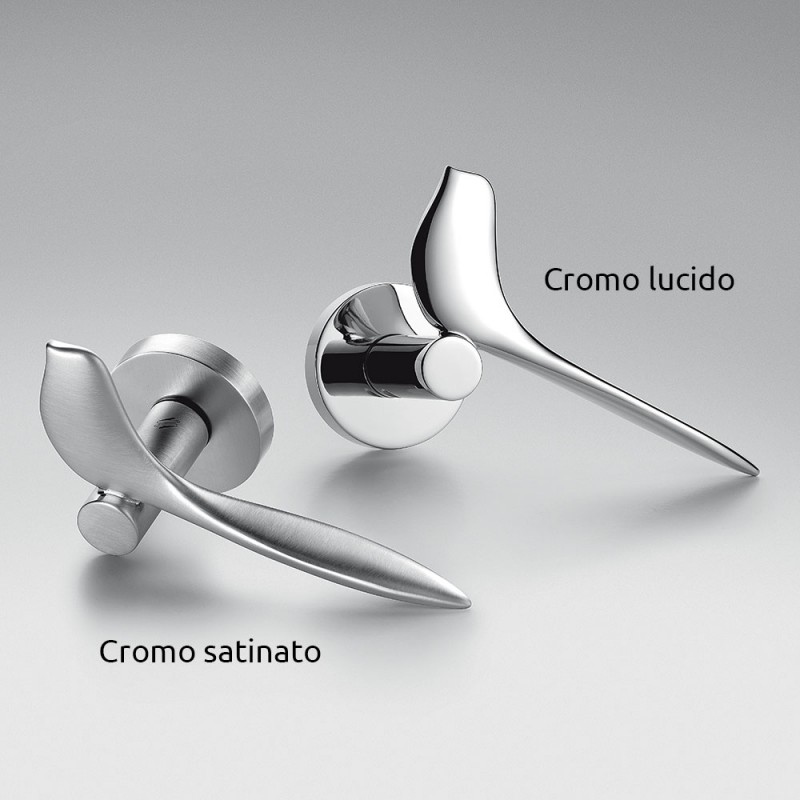 Twitty Satin Chrome Griff für Tür auf Rosette der Kreativität Japaner Colombo