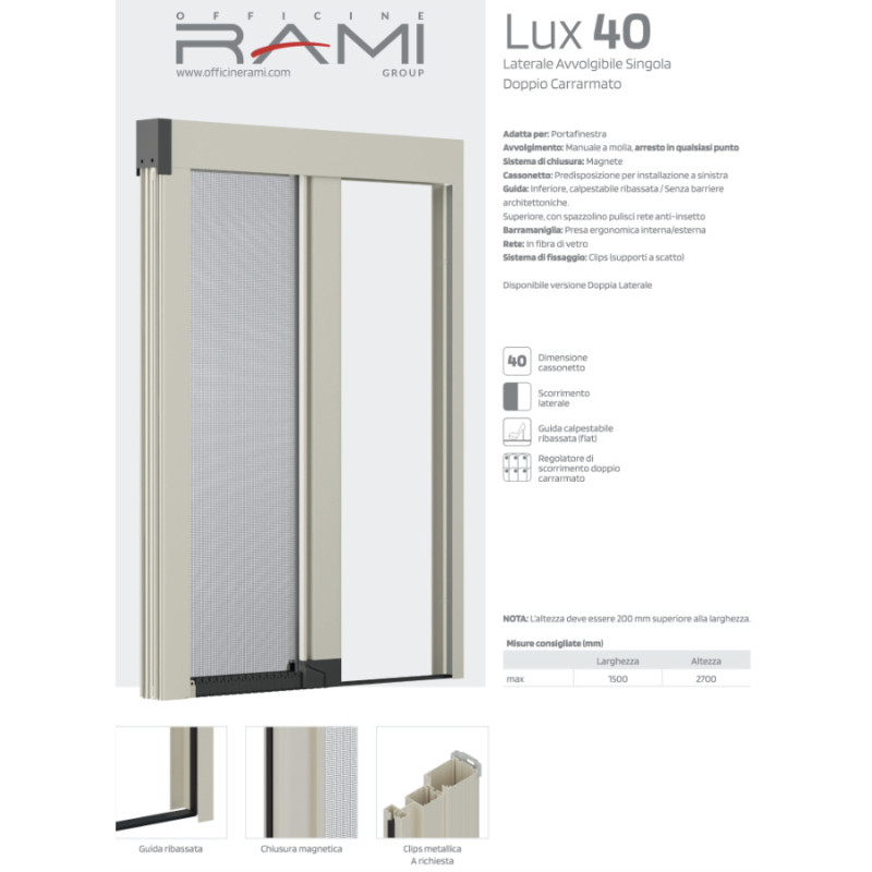 Moskitonetz LUX 40 RAMI Doppeltank Ohne Ohne Obergewinde