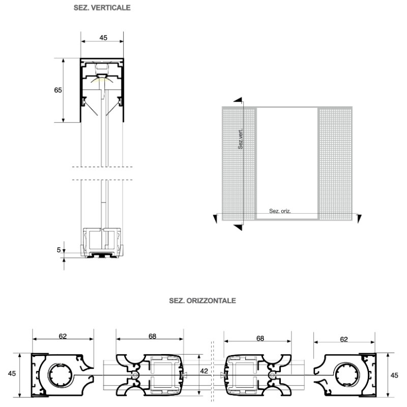 Moskitonetz ohne Führung Pasini NEMESI EASY FULL