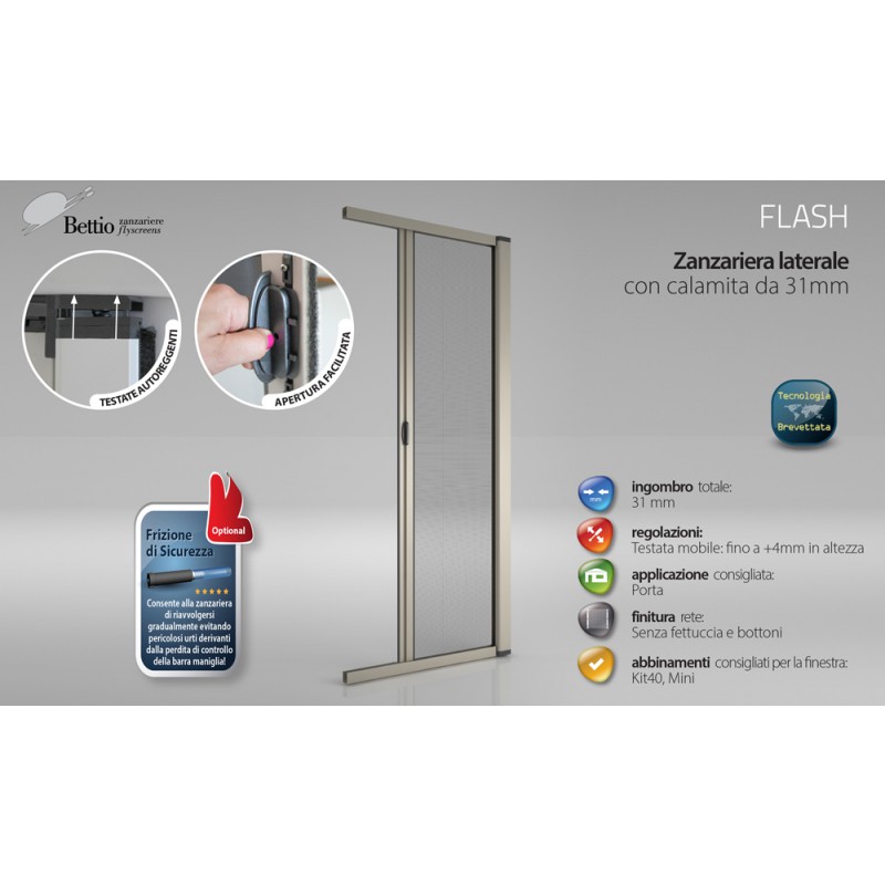 Moskitonetz Bettio Flash 2 Fliegen-Magnet mit 31 Windschutzscheibe Seitenführung