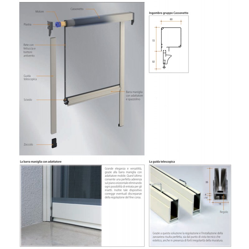 Moskitonetz Bettio Moovica Vertikale motorisierte Fenster