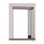 Moskitonetz mit 2 Türen zur Installation an nicht quadratischen Wänden ohne Bodenführung Zanzar Free Type